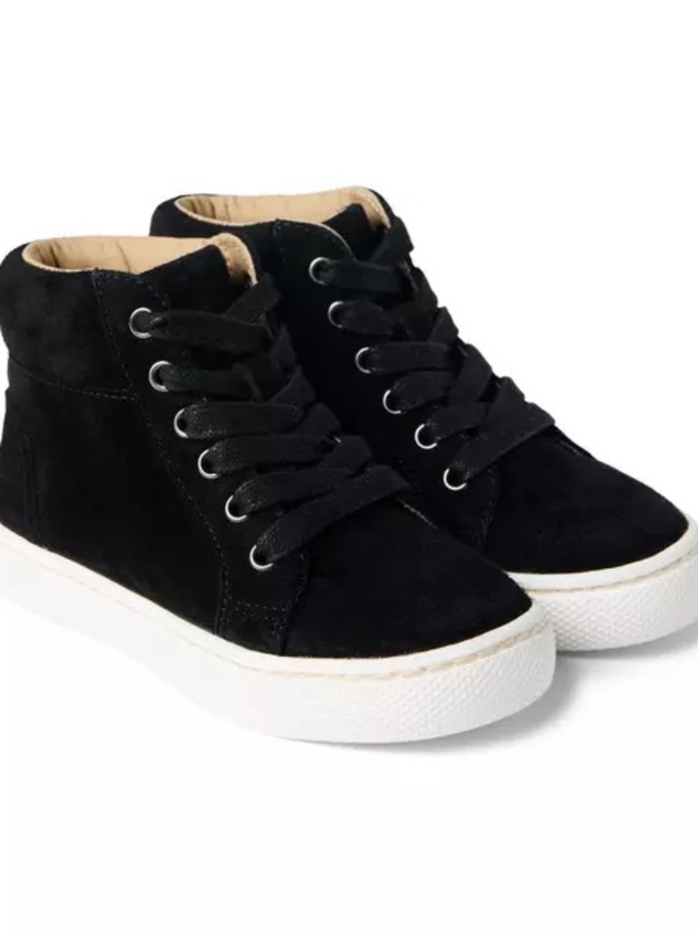 Janie and Jack Black Leather High-Top Sneakers - Floor Model